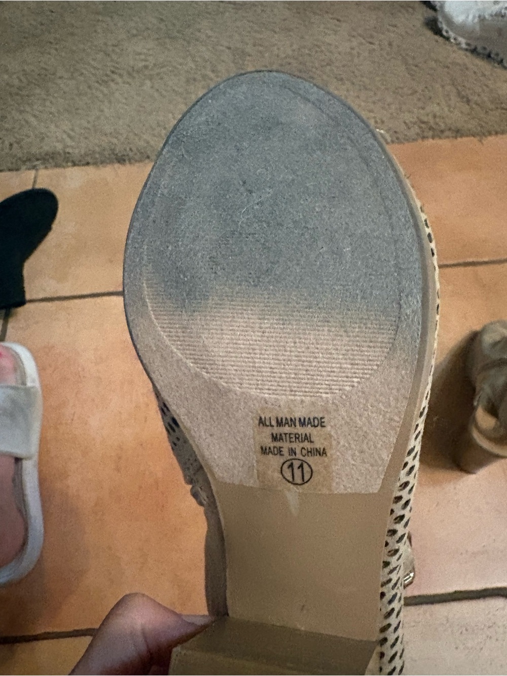 Sorel Taupe Perforated Peep-Toe Wedge Sandals - Picture 4 of 4